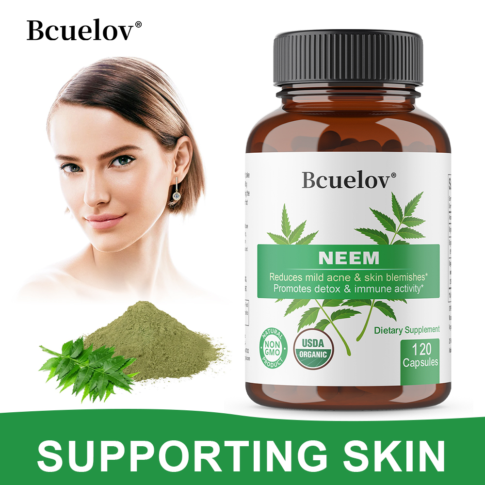 Herbal And Wellness - Cápsulas de Hoja de Neem Orgánica,